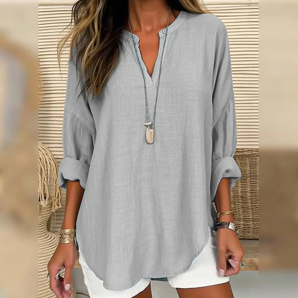 Penélope - Bluse med hørlook
