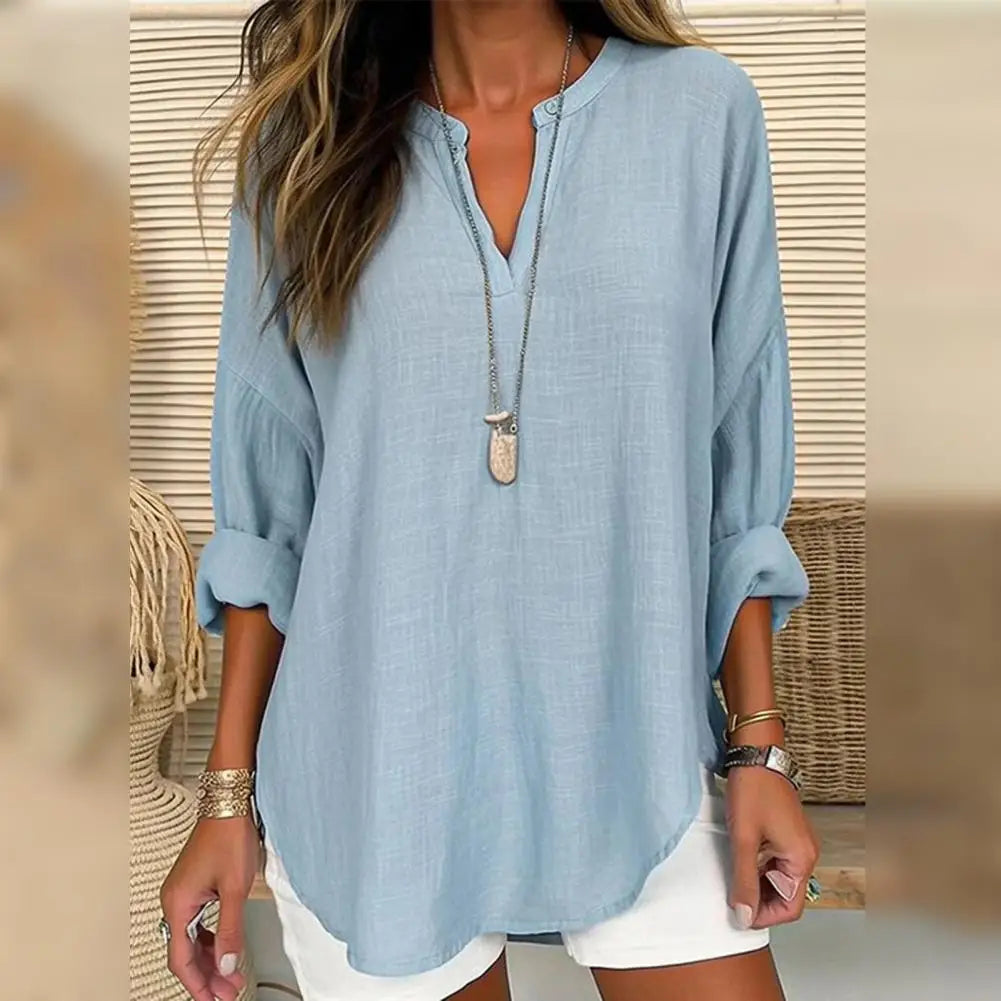 Penélope - Bluse med hørlook