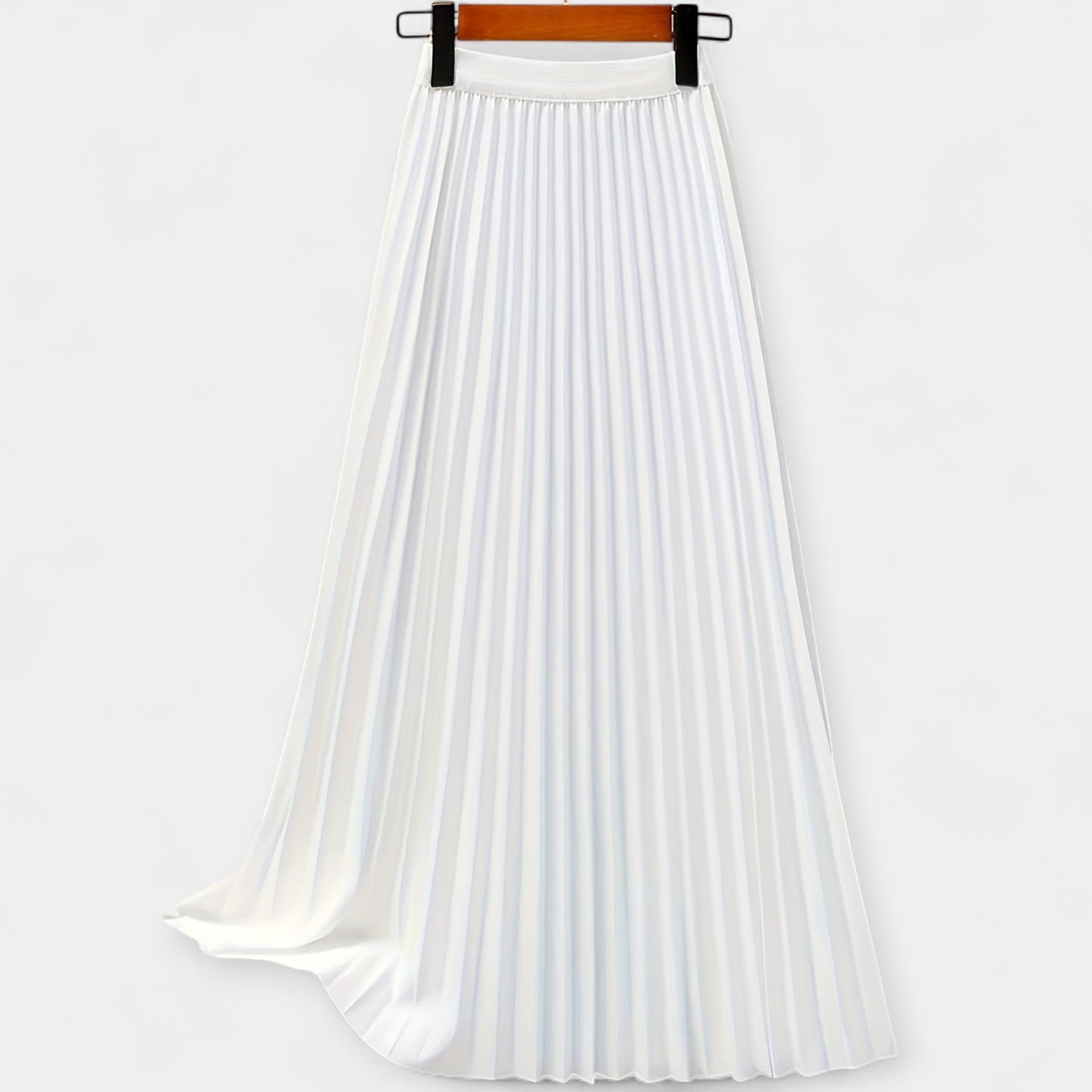 Sandra - Lang Plisseret Satinskirt