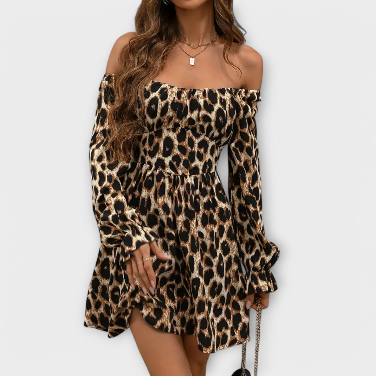 Lara - Kjole med leopardprint