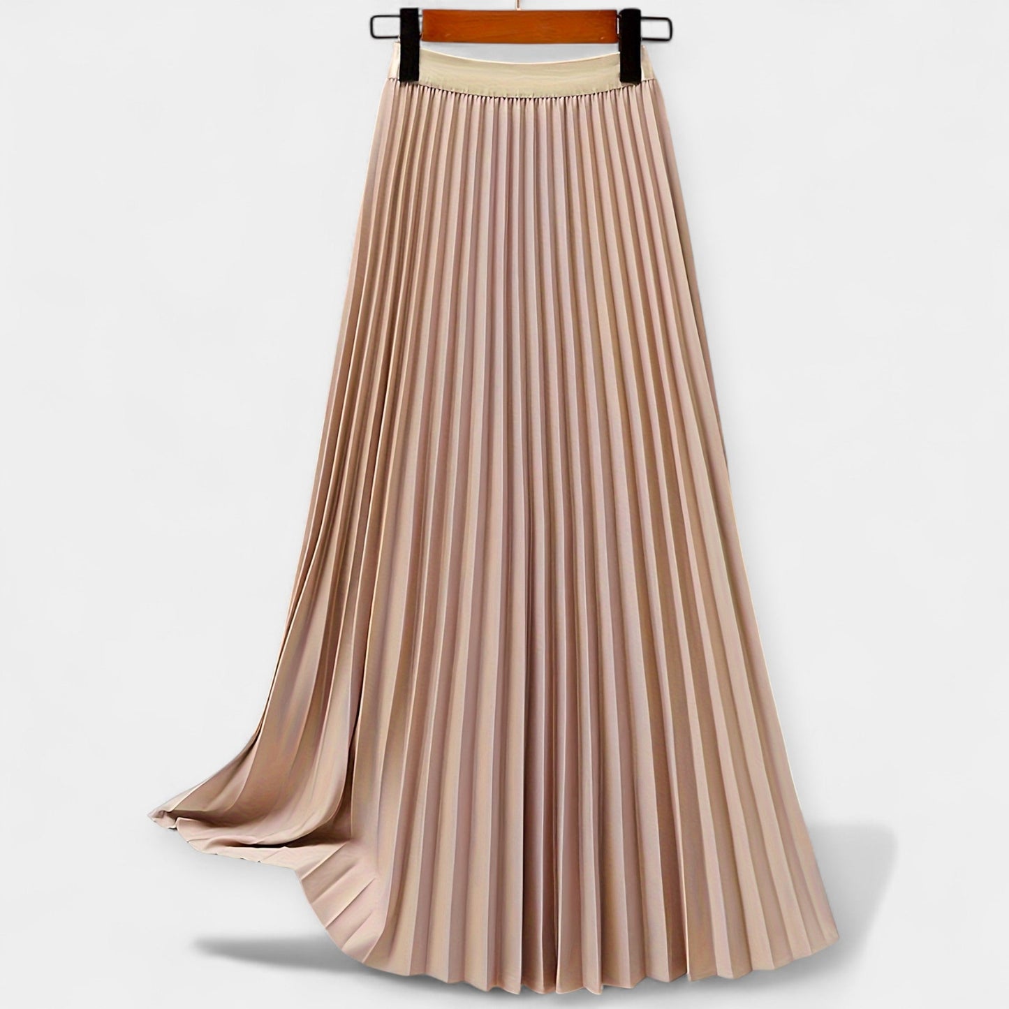 Sandra - Lang Plisseret Satinskirt