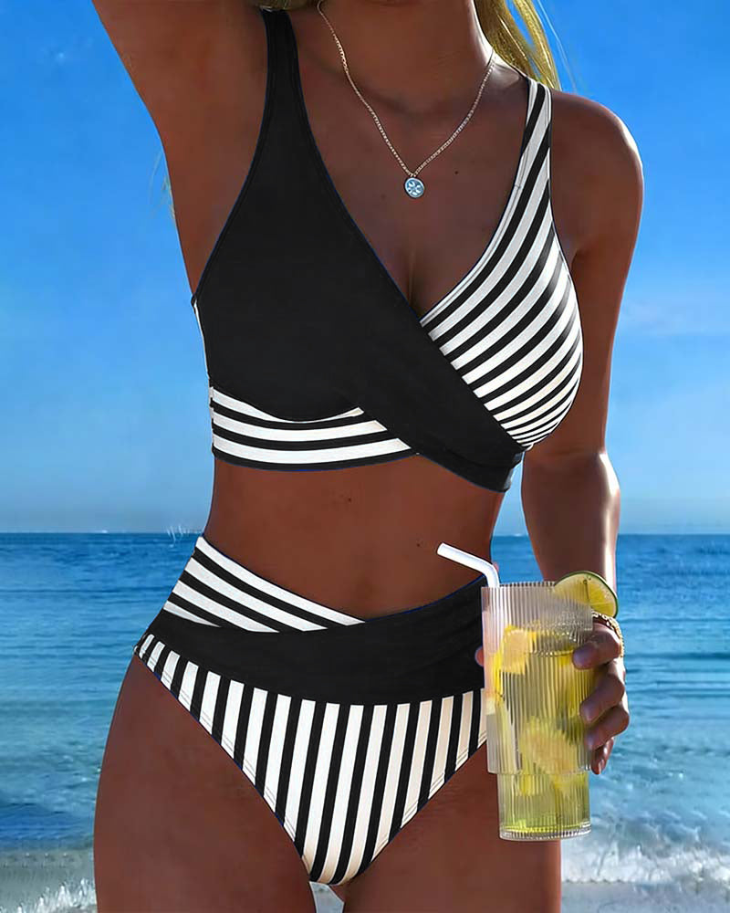 Elisa – Stribet krydsrygbikini