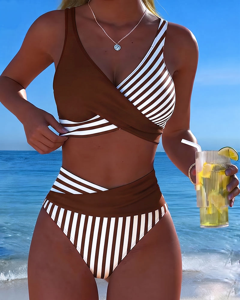 Elisa – Stribet krydsrygbikini