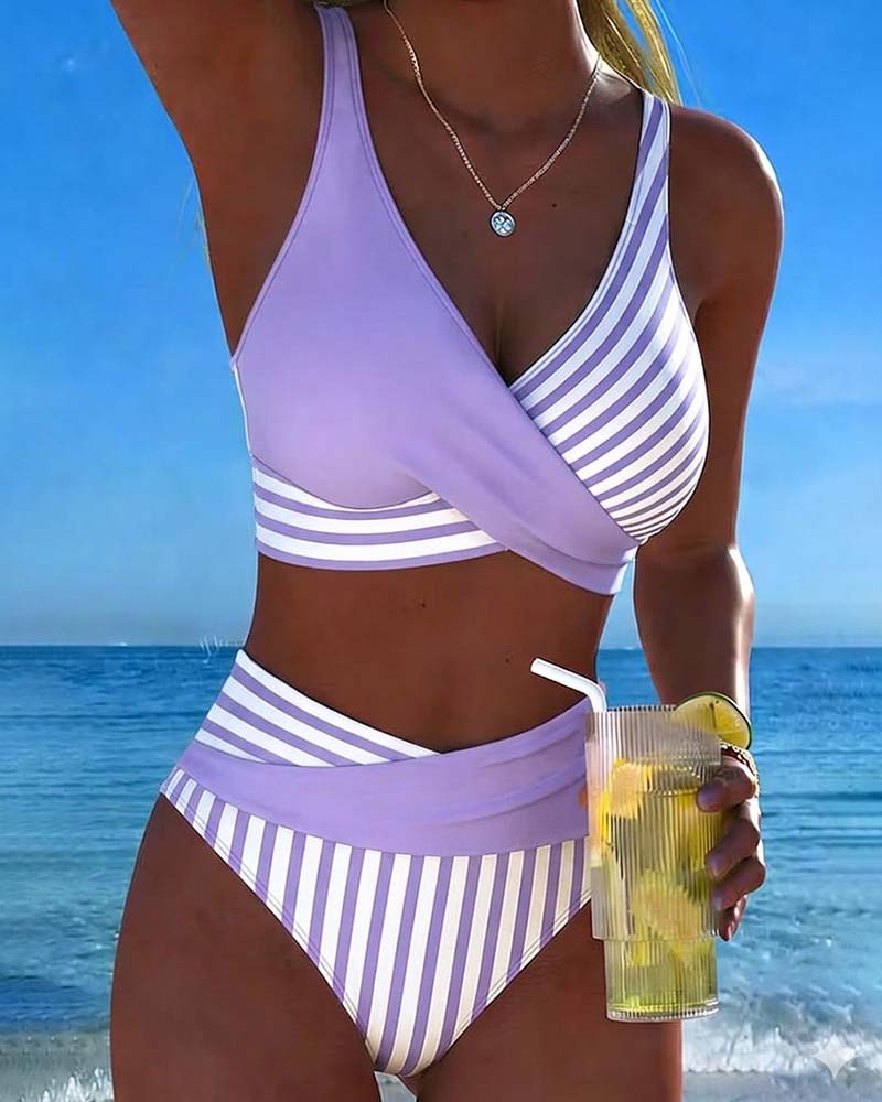 Elisa – Stribet krydsrygbikini