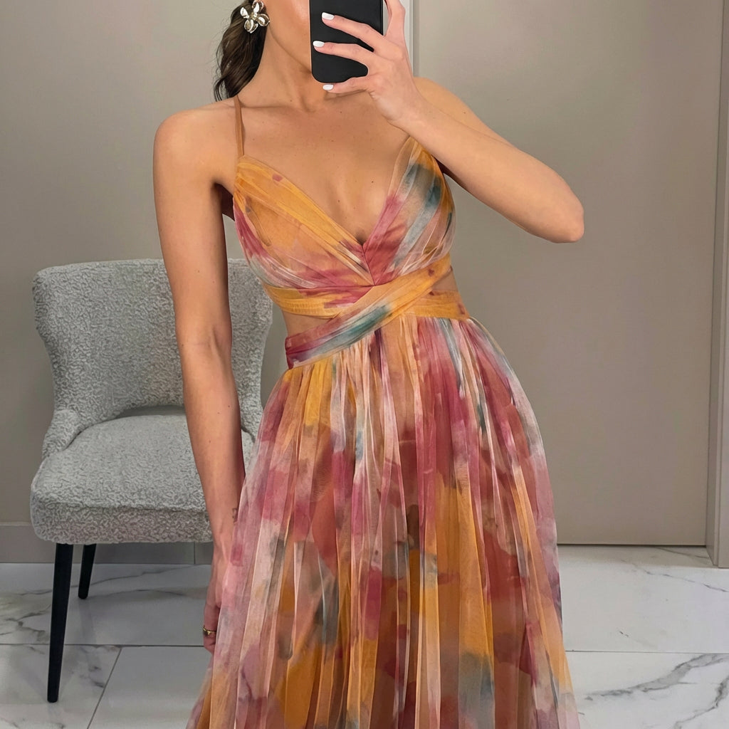 Margarida - Maxikjole med blomsterprint
