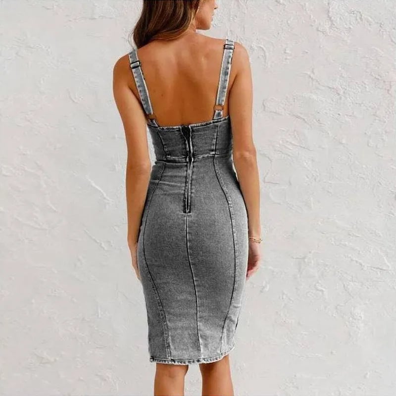Mona - Kort denimkjole
